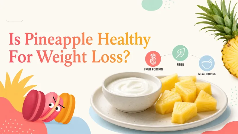Nutritional Guide Overview for Pineapple Diet Plans Sliced tropical chunks served alongside a bowl of plain yogurt to see is pineapple healthy for weight loss.