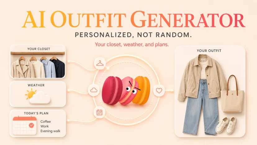 An ai outfit generator uses your closet, weather, and daily plans to create a highly personalized and wearable daily look.