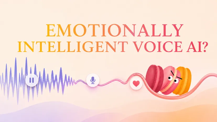 Overview of Emotionally Intelligent Voice AI Concept A conceptual banner introducing emotionally intelligent voice AI with heart, microphone, and soundwaves.