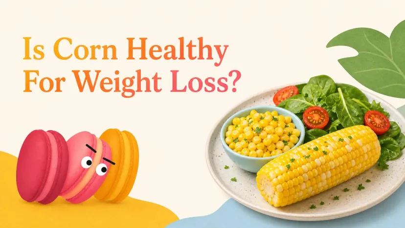 Visual Guide Analyzing Sweet Corn Portions for Balanced Diets A fresh cob served next to a small bowl of kernels and green salad, evaluating if is corn healthy for weight loss.