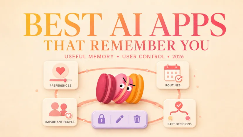 Best AI apps that remember you shown with preferences, routines, important people, past decisions, and user controls.