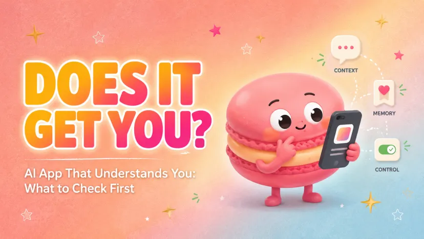 Macaron Assistant: What to Check in an AI App That Understands You A cute macaron character asks if your tool gets you. Discover the best AI app that understands you through context and memory.