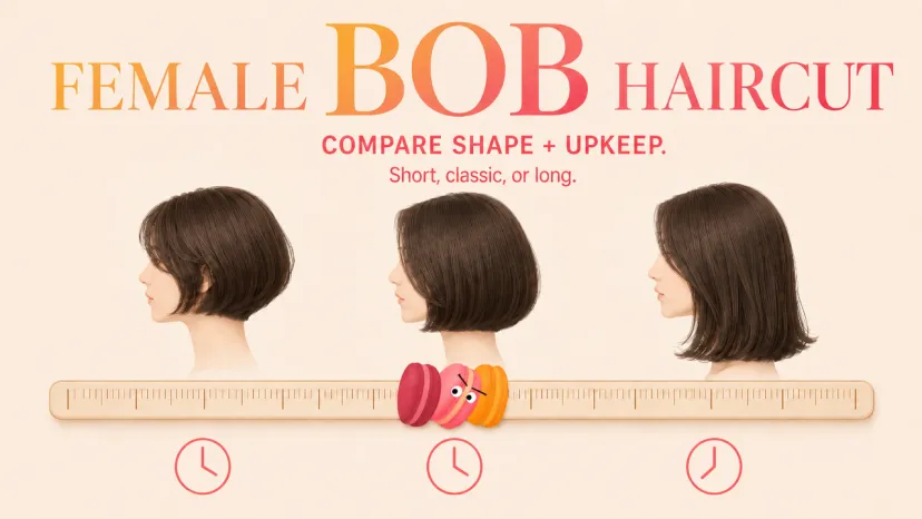 Compare shape and upkeep for a female bob haircut with this visual guide showing short, classic, and long style variations.