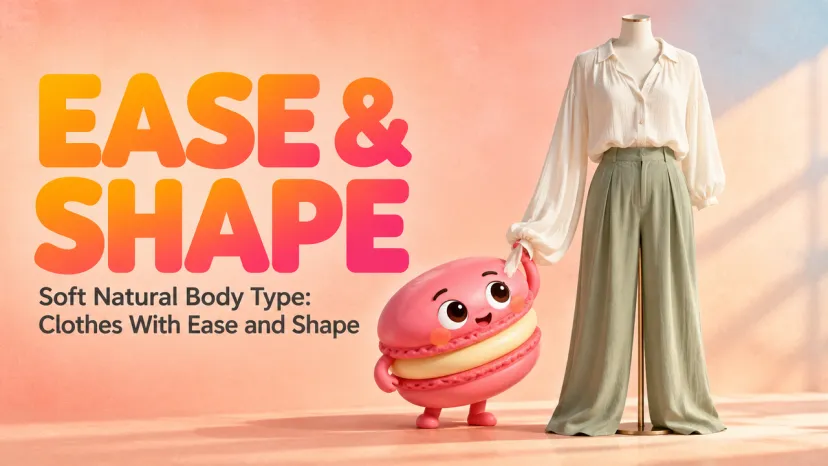Soft Natural Body Type Clothing: Ease and Shape Discover the soft natural body type clothing style, focusing on ease and shape with a relaxed blouse and green trousers.