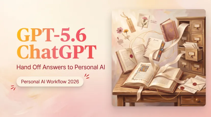 A visual concept of GPT-5.6 ChatGPT, illustrating how to hand off answers to personal AI in a 2026 workflow guide.