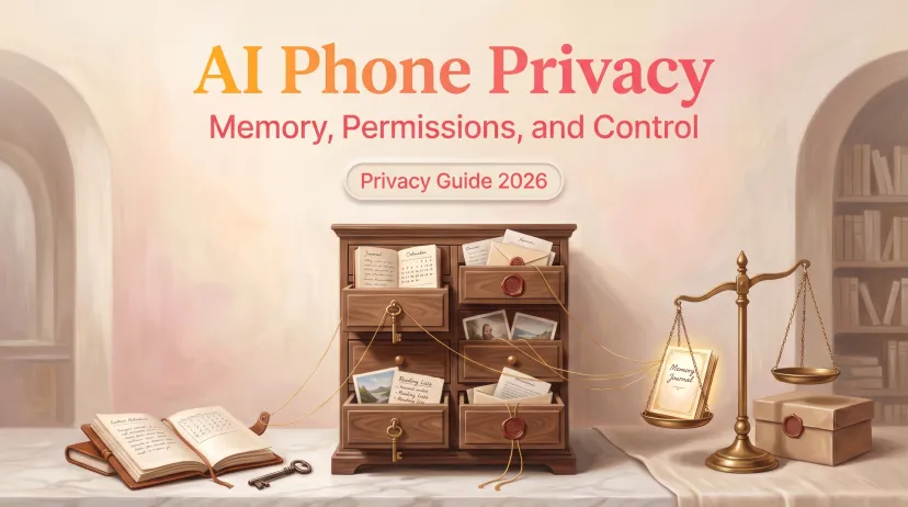 AI Phone Privacy: Memory, Permissions, and Control A conceptual guide on AI phone privacy covering memory summaries, permissions, and user data controls in 2026.