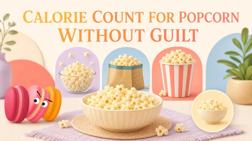 Visual Snack Guide for Calorie Count for Popcorn Several bowls and bags filled with fluffy snacks, ideal for managing your daily calorie count for popcorn.