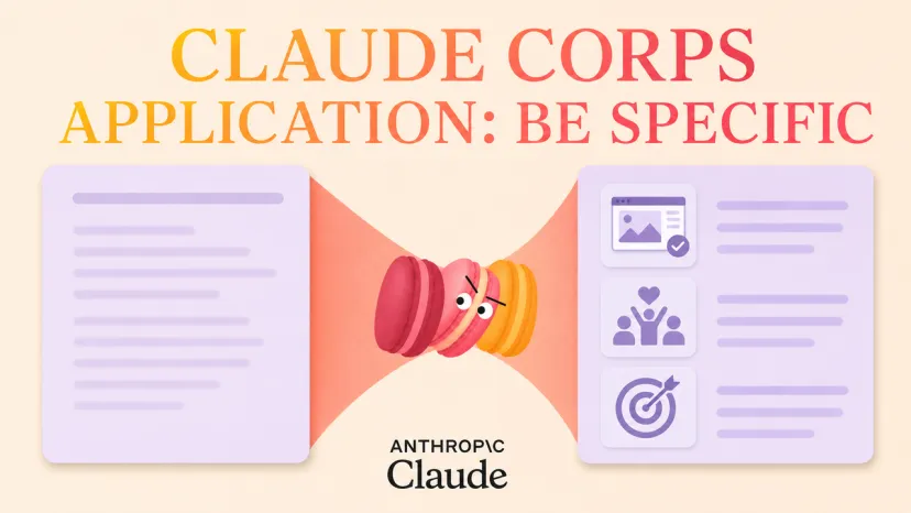 Claude Corps Application Writing Guide and Tips A guide on how to write a specific Claude Corps application with clear mission targets.