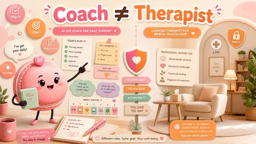 Is an AI Life Coach Different from a Therapist?