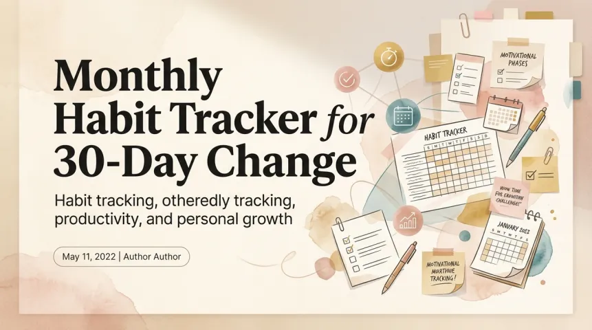 Monthly Habit Tracker for 30-Day Change