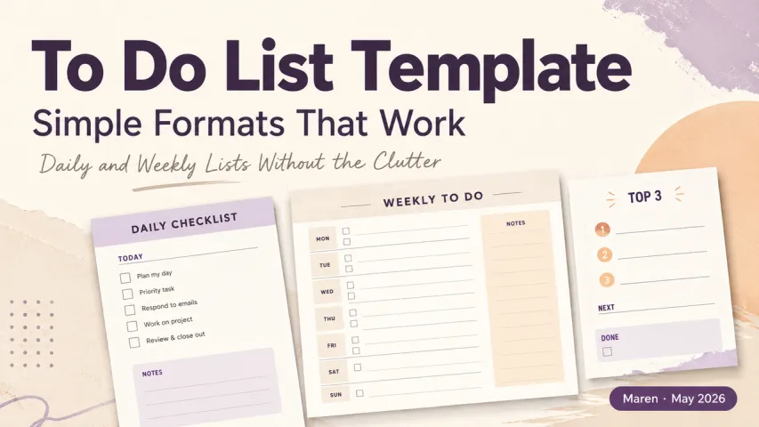 To Do List Template: Simple Formats That Work