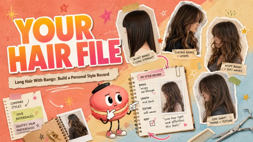 Long Hair With Bangs: Build a Personal Style Record