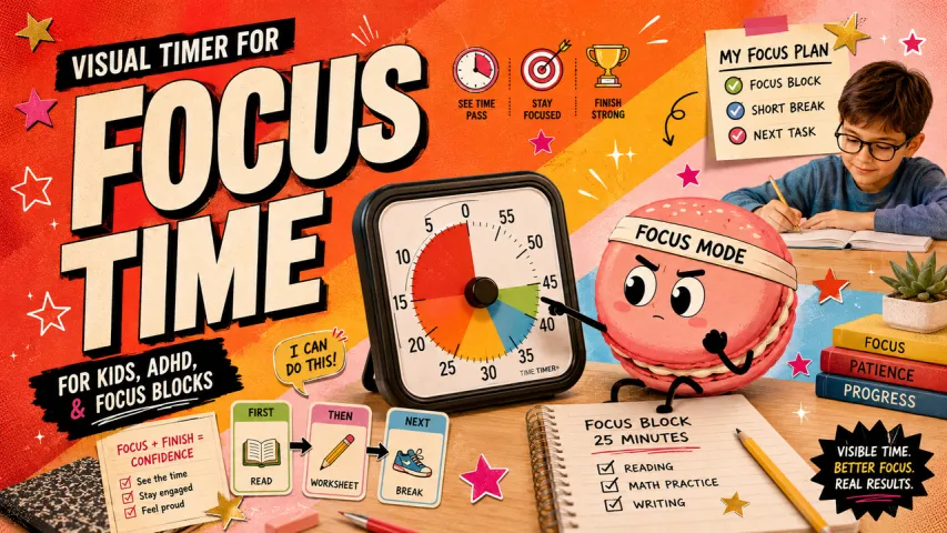 Visual Timer for Kids, ADHD, and Focus Blocks