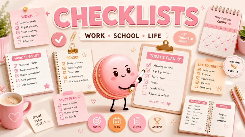 List of Checklists for Work, School, and Life